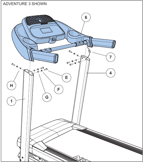 Horizon Fitness - ADVENTURE 3 - ENSAMBLAJE - PASO 4 - INSTALACIÓN DE LA CONSOLA ENSAMBLAJE - PASO 4 - INSTALACIÓN DE LA CONSOLA