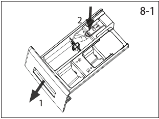 Haier - HW80-B14979 - Pleje og rengøring - Rengøring af sæbeskuffen Pleje og rengøring - Rengøring af sæbeskuffen
