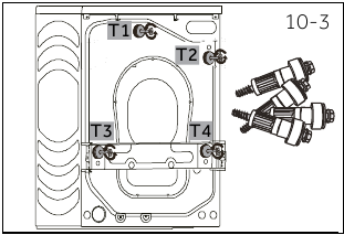 Haier - HW80-B14979 - Afmontering af transportboltene - Trin 1 Afmontering af transportboltene - Trin 1
