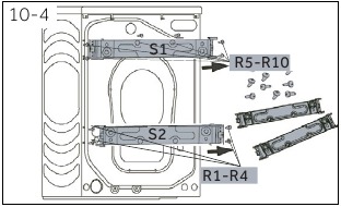 Haier - HW80-B14979 - Afmontering af transportboltene - Trin 2 Afmontering af transportboltene - Trin 2