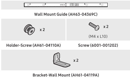 Samsung - HW-Q930D - Komponenty držiaka na stenu Komponenty držiaka na stenu