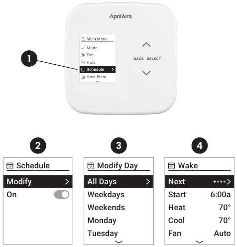 Aprilaire - S86N MU - JAK MODYFIKOWAĆ HARMONOGRAMY PROGRAMU - Część 1 JAK MODYFIKOWAĆ HARMONOGRAMY PROGRAMU - Część 1
