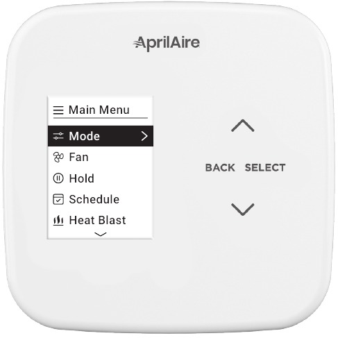 Aprilaire - S86N MU - MENU GŁÓWNE MENU GŁÓWNE