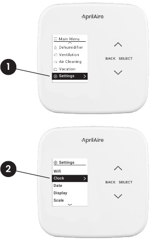 Aprilaire - S86N MU - USTAWIANIE GODZINY I DATY USTAWIANIE GODZINY I DATY