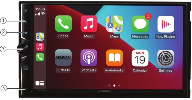 Jensen - CAR723W - Posizioni dei comandi Posizioni dei comandi