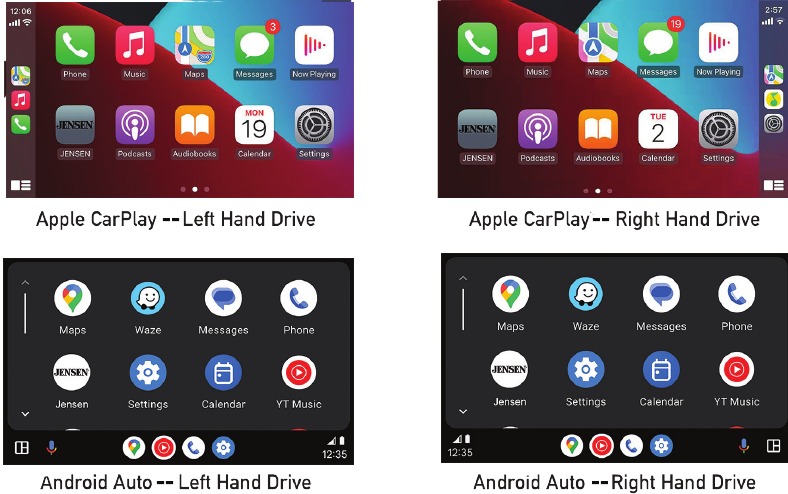 Jensen - CAR723W - Impostazioni di orientamento alla guida - Configurazioni Impostazioni di orientamento alla guida - Configurazioni