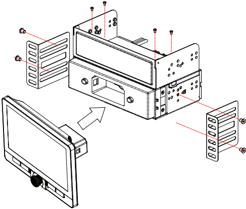 Jensen - CAR813 - Installare le staffe laterali di montaggio Installare le staffe laterali di montaggio