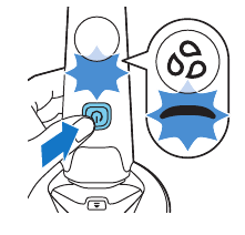 Encienda la afeitadora para iniciar el programa de limpieza.