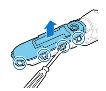 Doble los ganchos a presión hacia un lado y retire la cubierta transparente de la unidad de alimentación.