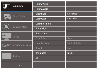 Philips - 559M1 - Jinsi ya kuwezesha Ambiglow Jinsi ya kuwezesha Ambiglow