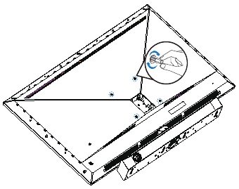 Philips - 559M1 - Ondoa Msingi wa Msingi wa Mkutano kwa Kupachika VESA - Hatua ya 4 Ondoa Msingi wa Msingi wa Mkutano kwa Kupachika VESA - Hatua ya 4