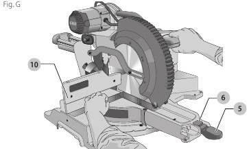 DeWalt - DWS779 - Nastavenie pokosovej stupnice Nastavenie pokosovej stupnice