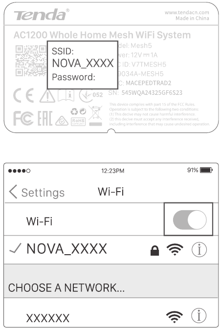 Tenda - MW5 - Ligar o dispositivo móvel ao Mesh5 Ligar o dispositivo móvel ao Mesh5