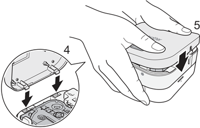 Brother - P-touch P300BT - Wkładanie kasety z taśmą - Krok 3 Wkładanie kasety z taśmą - Krok 3