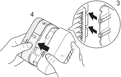 Brother - P-touch P300BT - Instalowanie baterii lub podłączanie zasilacza sieciowego - Krok 3 Instalowanie baterii lub podłączanie zasilacza sieciowego - Krok 3