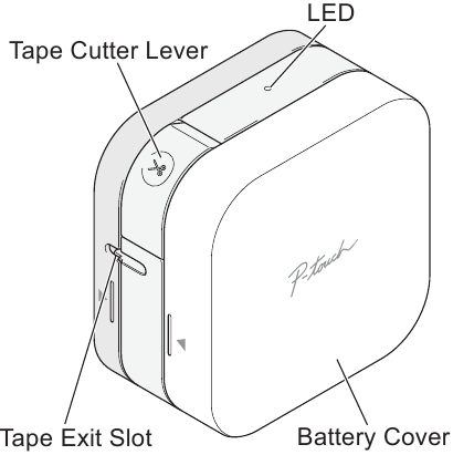 Brother - P-touch P300BT - Części i komponenty - Przód Części i komponenty - Przód