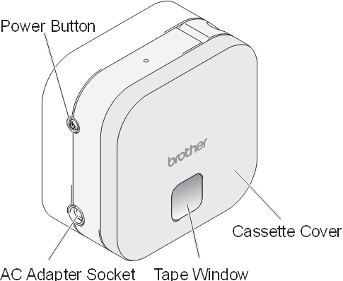 Brother - P-touch P300BT - Części i komponenty - Tył Części i komponenty - Tył