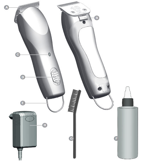 Wahl - KM Cordless - Descripción de las piezas Descripción de las piezas