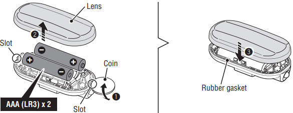 Cateye - OMNI 3 - CÓMO INSTALAR LA BATERÍA CÓMO INSTALAR LA BATERÍA