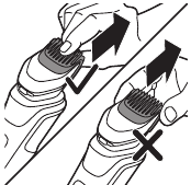 Retire el peine del accesorio del moldeador de barba