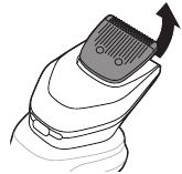 Retire la unidad de corte del accesorio del moldeador de barba