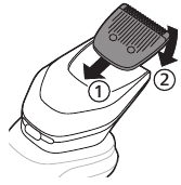 Cuando la unidad de corte esté seca, conéctela al accesorio del moldeador de barba