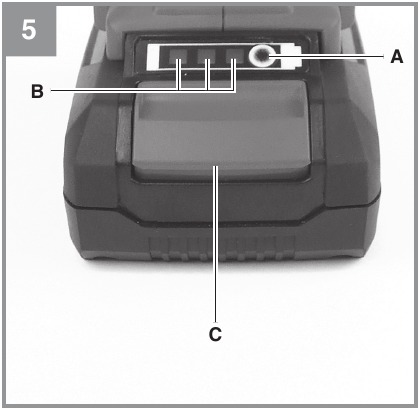 EINHELL - CE-CC 18 Li - Battery capacity indicator overview Pasqyra e treguesit të kapacitetit të baterisë