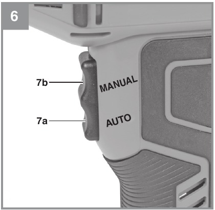 EINHELL - CE-CC 18 Li - Funksionimi - Ndërrimi i modalitetit automatik/modalitetit manual Funksionimi - Ndërrimi i modalitetit automatik/modalitetit manual