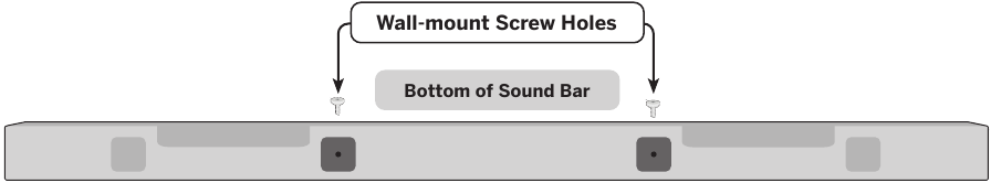 Vizio - M serija - Montavimas ant sienos - 2 žingsnis - Pritvirtinkite garso juostą prie sienos Montavimas ant sienos - 2 žingsnis - Pritvirtinkite garso juostą prie sienos