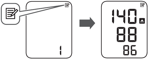Omron - 3 Series - Zobrazení naměřených hodnot uložených v paměti Zobrazení naměřených hodnot uložených v paměti