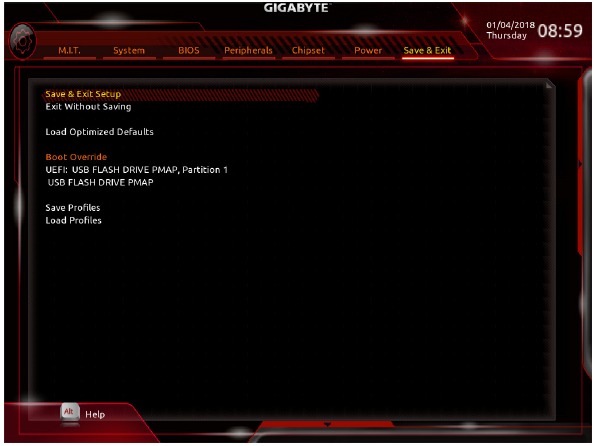 Μενού αποθήκευσης και εξόδου