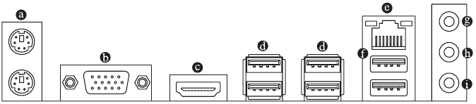 Gigabyte - B360M H - Επισκόπηση συνδέσεων πίσω πλαισίου Επισκόπηση συνδέσεων πίσω πλαισίου