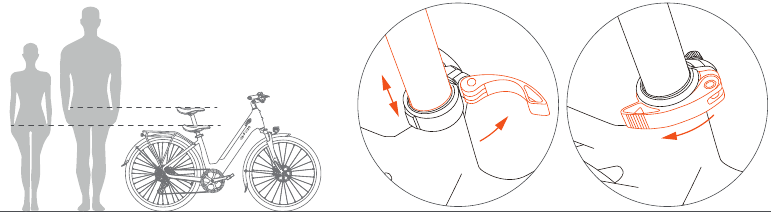 Fiido - C11 - Penggunaan pertama kali - Langkah 1 - Sesuaikan kursi Penggunaan pertama kali - Langkah 1 - Sesuaikan kursi
