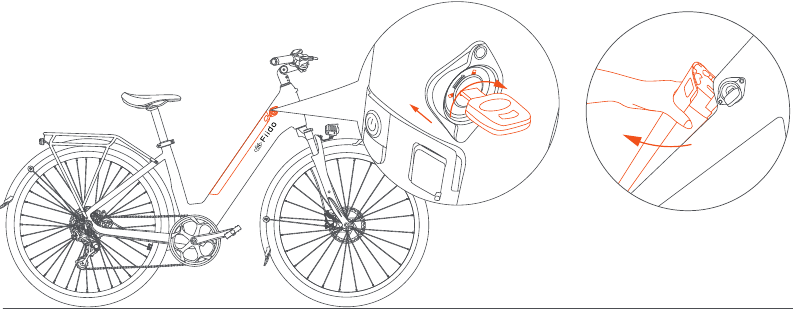 Fiido - C11 - Cara penggunaan - Pelepasan Baterai Cara penggunaan - Pelepasan Baterai