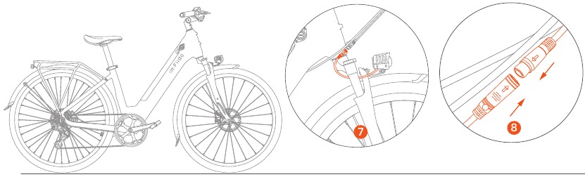 Fiido - C11 - Pasang Spatbor&Lampu Depan - Langkah 6 Pasang Spatbor&Lampu Depan - Langkah 6