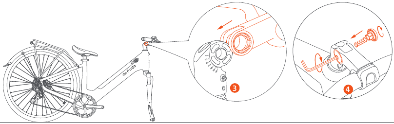 Fiido - C11 - Pasang stang - Langkah 3 Pasang stang - Langkah 3