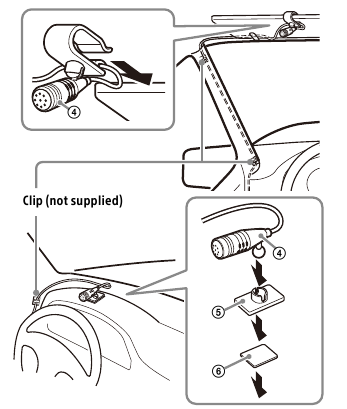 Sony - XAV-AX4000 - Mikrofonin asentaminen Mikrofonin asentaminen