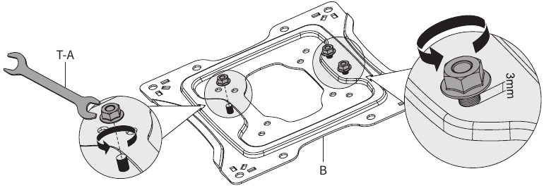 Vivo - MOUNT-G400B - Ensamblaje - Paso 4 - Retire la tuerca inferior Ensamblaje - Paso 4 - Retire la tuerca inferior
