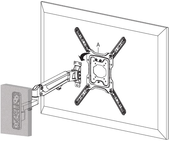 Vivo - MOUNT-G400B - Ensamblaje - Paso 7 - Cuelgue el televisor con la placa VESA Ensamblaje - Paso 7 - Cuelgue el televisor con la placa VESA