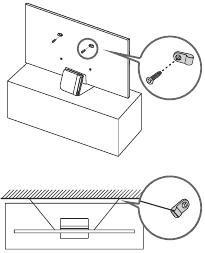 Теледидарды құлап кетуден сақтау үшін қадамдардың суреті.