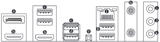 GIGABYTE - A520I AC - Επισκόπηση υποδοχών πίσω πλαισίου Επισκόπηση υποδοχών πίσω πλαισίου