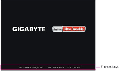 GIGABYTE - A520I AC - BIOS Setup - Βήμα 1 - Επισκόπηση οθόνης εκκίνησης Ρύθμιση BIOS - Βήμα 1 - Επισκόπηση οθόνης εκκίνησης