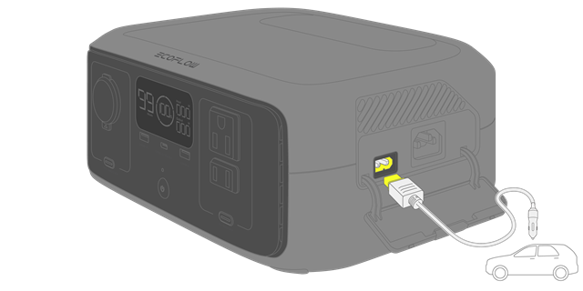 EcoFlow - RIVER 3 - Chaji Kituo - Kutoka kwa Sigara ya Umeme ya Gari Chaji Kituo - Kutoka kwa Sigara ya Umeme ya Gari