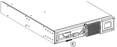 Eaton - 5PX 1500i RT2U - Akun moduulin vaihto – Kotelon irrottaminen – Vaihe 2 Akun moduulin vaihto – Kotelon irrottaminen – Vaihe 2