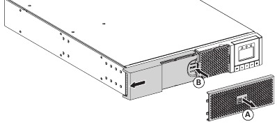 Eaton - 5PX 1500i RT2U - Akun moduulin vaihto – Kotelon irrottaminen – Vaihe 1 Akun moduulin vaihto – Kotelon irrottaminen – Vaihe 1