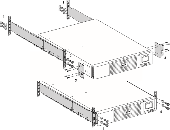 Eaton - 5PX 1500i RT2U - Asennus räkkiasentoon Asennus räkkiasentoon