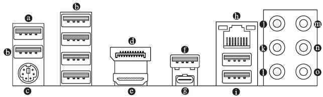 Gigabyte - B560M AORUS ELITE - Συνδέσεις Πίσω Πίνακα Συνδέσεις Πίσω Πίνακα
