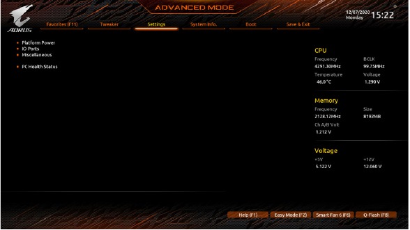 Gigabyte - B560M AORUS ELITE - Ρυθμίσεις BIOS - Σελίδα Ρυθμίσεων Ρυθμίσεις BIOS - Σελίδα Ρυθμίσεων