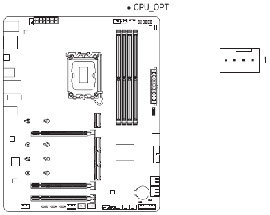 Gigabyte - Z890 GAMING X WIFI7 - CPU_OPT (Κεφαλίδα αντλίας ανεμιστήρα/ψύξης νερού CPU) CPU_OPT (Κεφαλίδα αντλίας ανεμιστήρα/ψύξης νερού CPU)
