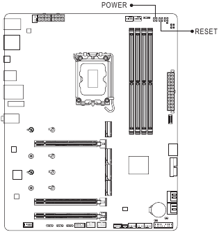 Gigabyte - Z890 GAMING X WIFI7 - Ενσωματωμένα κουμπιά και LED - Γρήγορα κουμπιά Ενσωματωμένα κουμπιά και LED - Γρήγορα κουμπιά